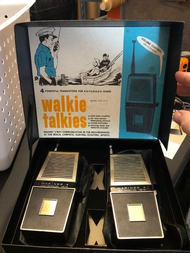 VINTAGE FANON MARINER 4 HAND HELD Walkie Talkies FCB-4A ORIGINAL BOX TT1