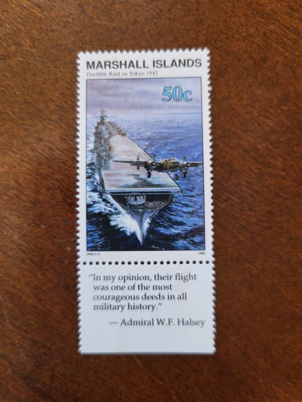 MARSHALL ISLANDS WW2 WWII Commemorative #306 Doolittle Raid on Tokyo w/TABS MNH