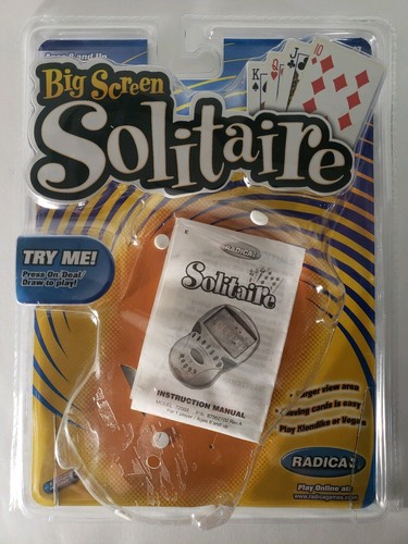 Radica Big Screen Solitaire - Rare 2002 Electronic Hand Held Game - VGC !!