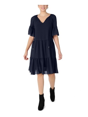 ФИРМЕННОЕ женское платье от ROBBIE BEE с темно-синим рукавом до локтя на подкладке Petites PS