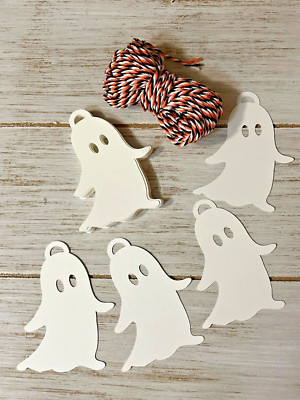 Spooky Ghost Gift tags Halloween Decorations Classroom party Treat tags 24 count