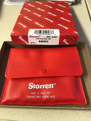 STARRETT 8PC DRIVE PIN PUNCH SET IN CASE #S565PC  #52587 