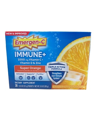 Emergen-C Immune+ 1000mg Triple Action Support Orange 30 Ct Exp 10/2025