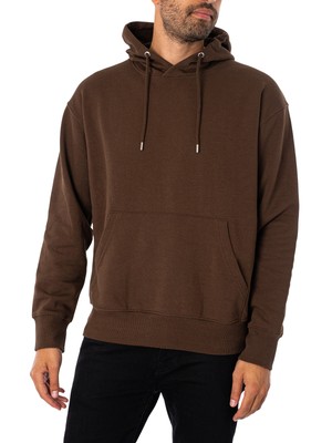 Однотонный мужской пуловер Lenz с капюшоном, коричневый