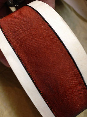 vintage french ribbon acetate rayon 7/8'' chestnut brown 1yd made in France