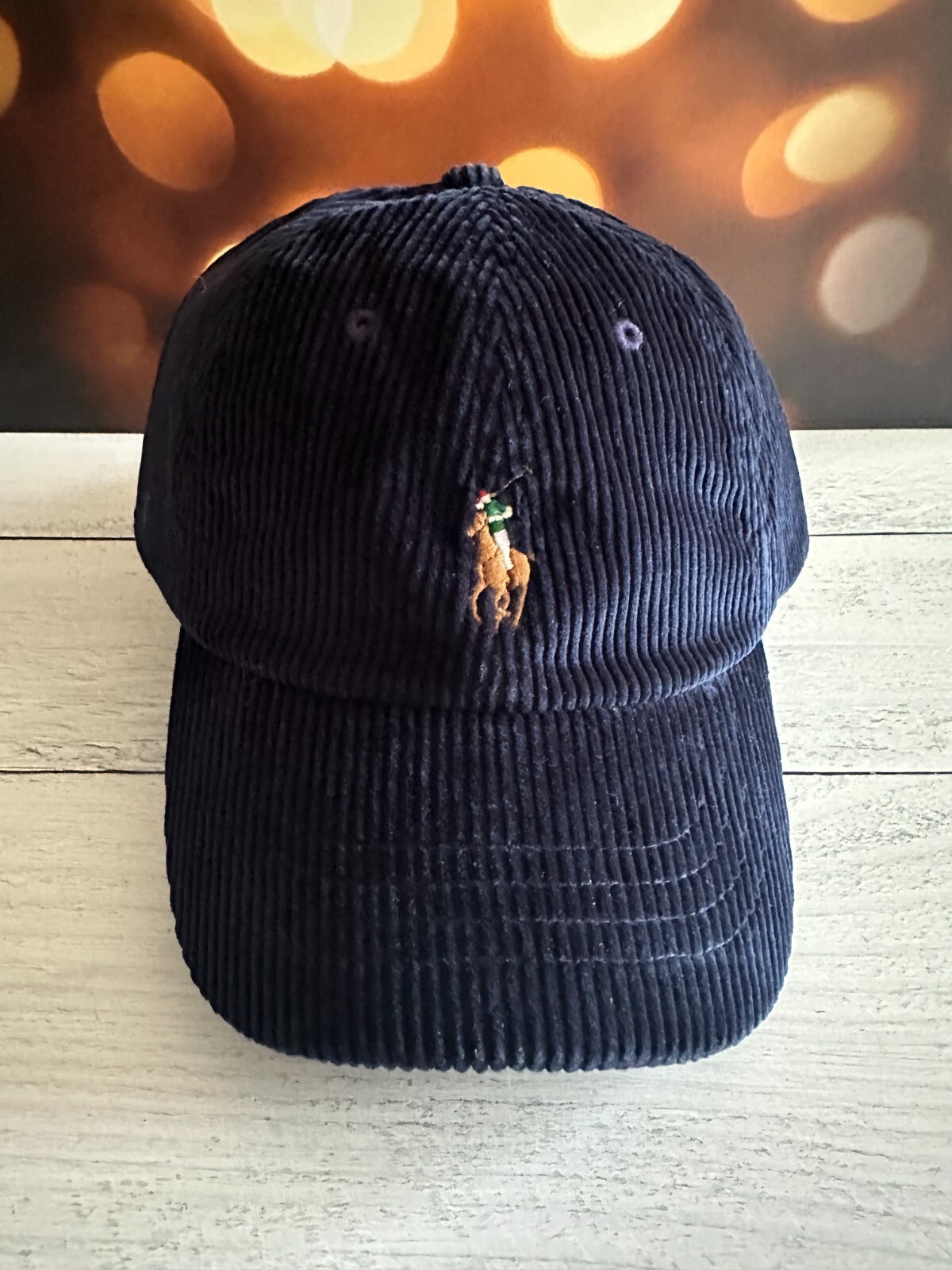 ☆POLO RALPH LAUREN☆ Chenille Patch Corduroy Ball Cap Blue Genuine Polo Ralph Lauren Chenille Patch Corduroy Ball Cap