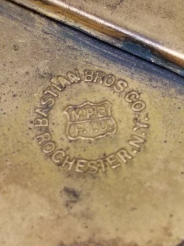 Metal Badge Alfred R. Greene Heating Bastian Bros (Rochester, NY) Unique Vintage