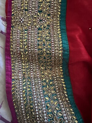 New Saree Indian Bollywood Pakistani Wedding Party Wear Designer Sari In Red.