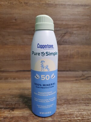 Kid's Spray Sunscreen SPF 50  Coppertone Pure & Simple Protection 5 oz 11/23