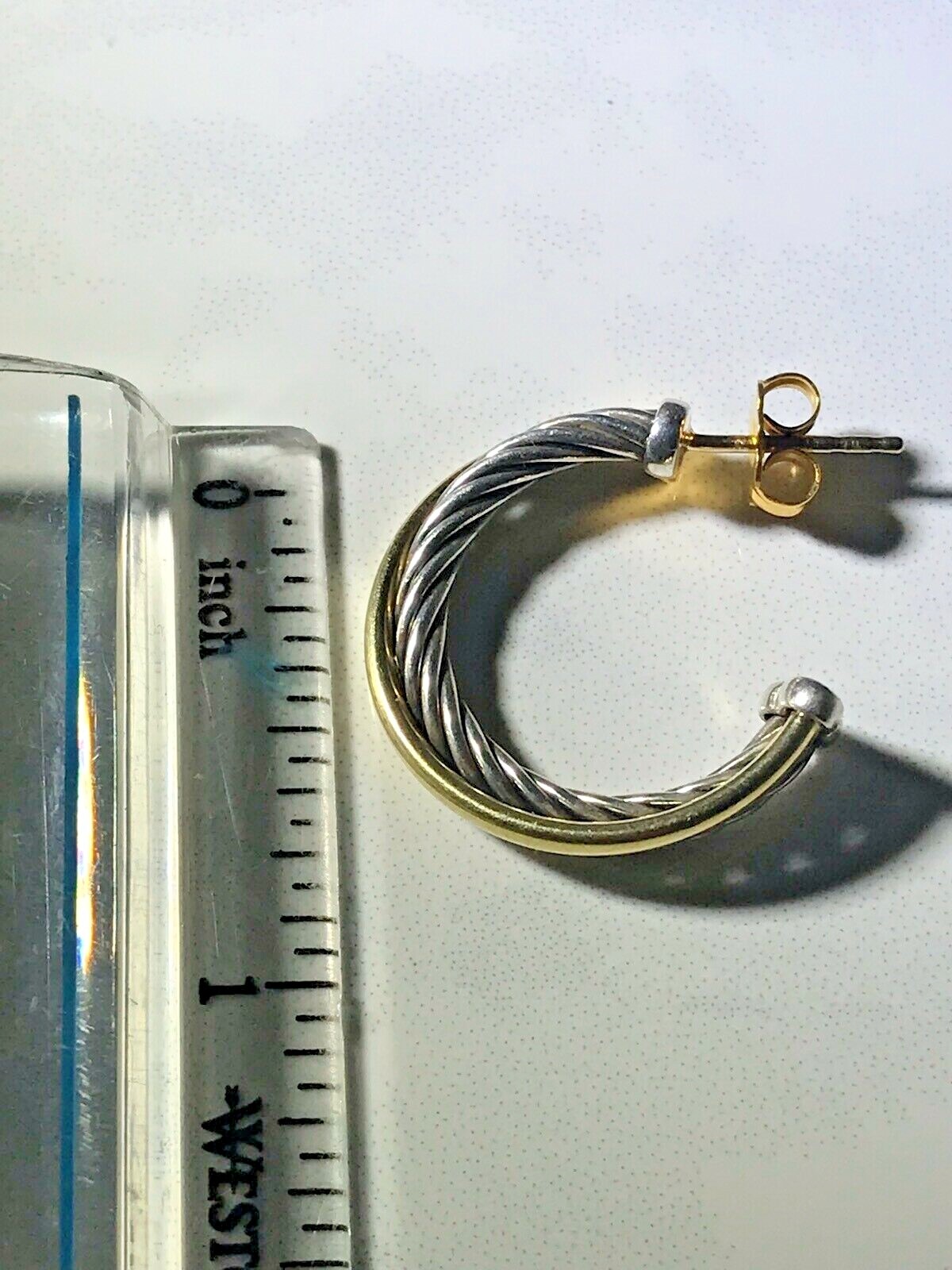 David Yurman 18K Yellow Gold & Sterling Silver Twist Hoops