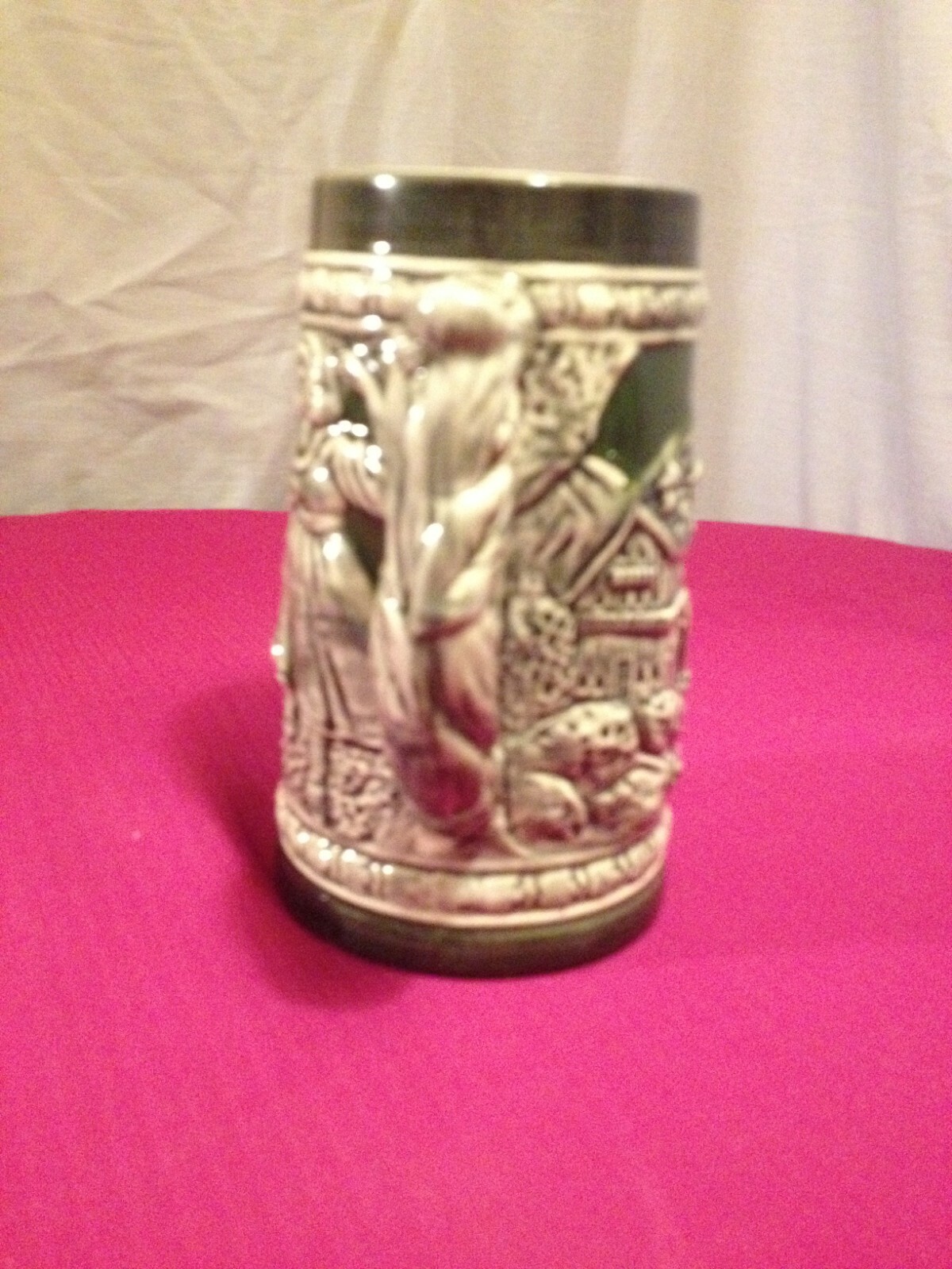 Vintage 1970s Hand-Painted Ceramic Beer Stein~USED~5¾ - 6