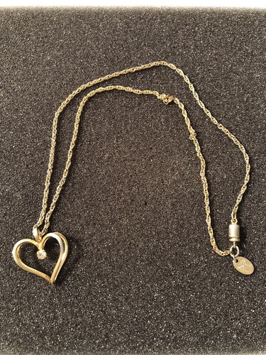 Vintage Gold Tone Park Lane Necklace With Heart Shaped