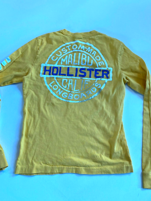 Hollister Shirt Men s Small Longboard Malibu Yellow Long Sleeve