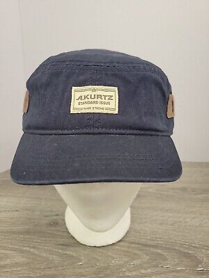  A Kurtz Vintage Military Army Cotton Cap Hat Strapback Sample NWT Blue