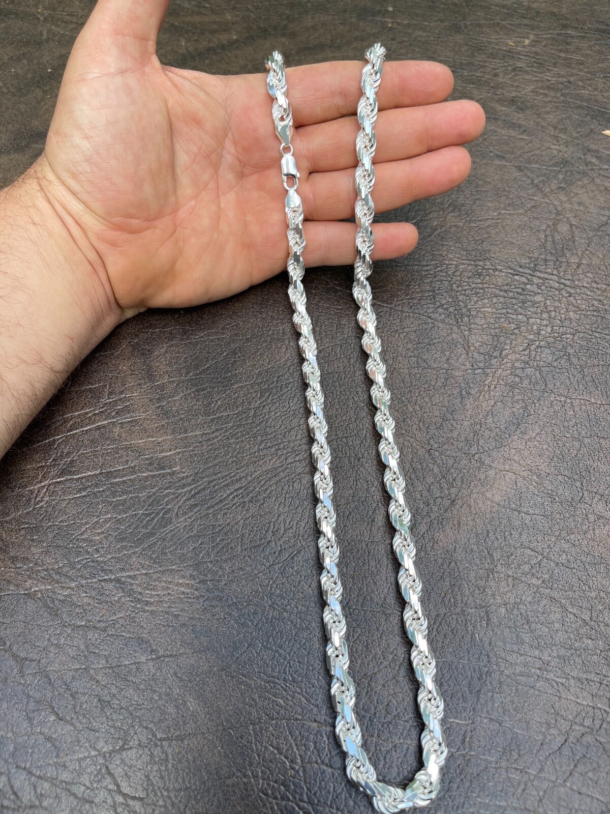 Pre-owned Silver Heavy 8mm Men's Rope Chain Real Solid 925 Sterling  Necklace 18"-30" Italy