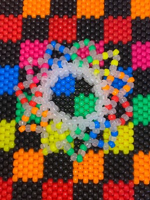 pony bead bracelet star rainbow glow Kandi new neon bright rave festival party