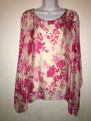 Elena Baldi Womens Size S Silk Floral Overlay Tank Blouse Top New