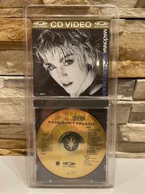 MADONNA SEALED PAPA DON'T PREACH 1986 GOLD CDV LONGBOX VIDEO TRUE BLUE ALBUM