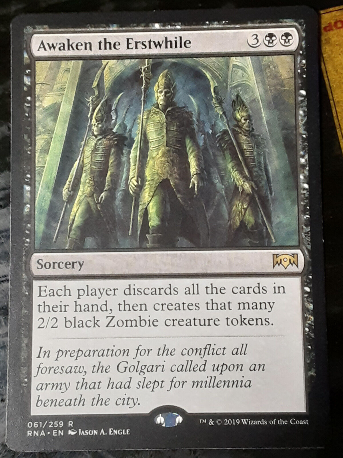 Awaken the Erstwhile 1x FOIL RNA MTG Ravnica Allegiance Rare MINT black Awaken the Erstwhile 1x FOIL RNA MTG Ravnica Allegiance Rare MINT black
