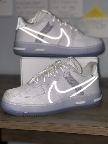 nike air force 1 react white ice reflective