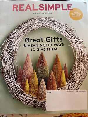 Real Simple December 2020 great gifts christmas wrapping chocolate treats