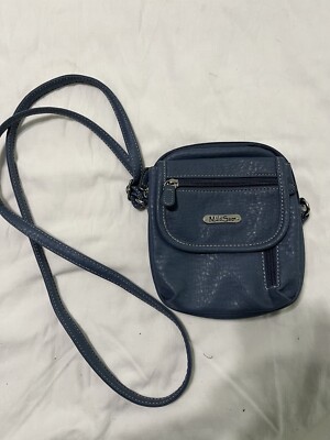MultiSac Handbag Purse Baby Blue Faux Leather Crossbody Adjustable Strap