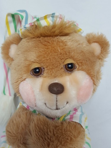 Fisher Price Teddy Beddy Bear Plush Stuffed Animal Shirt Cap #1401 Vintage 1985