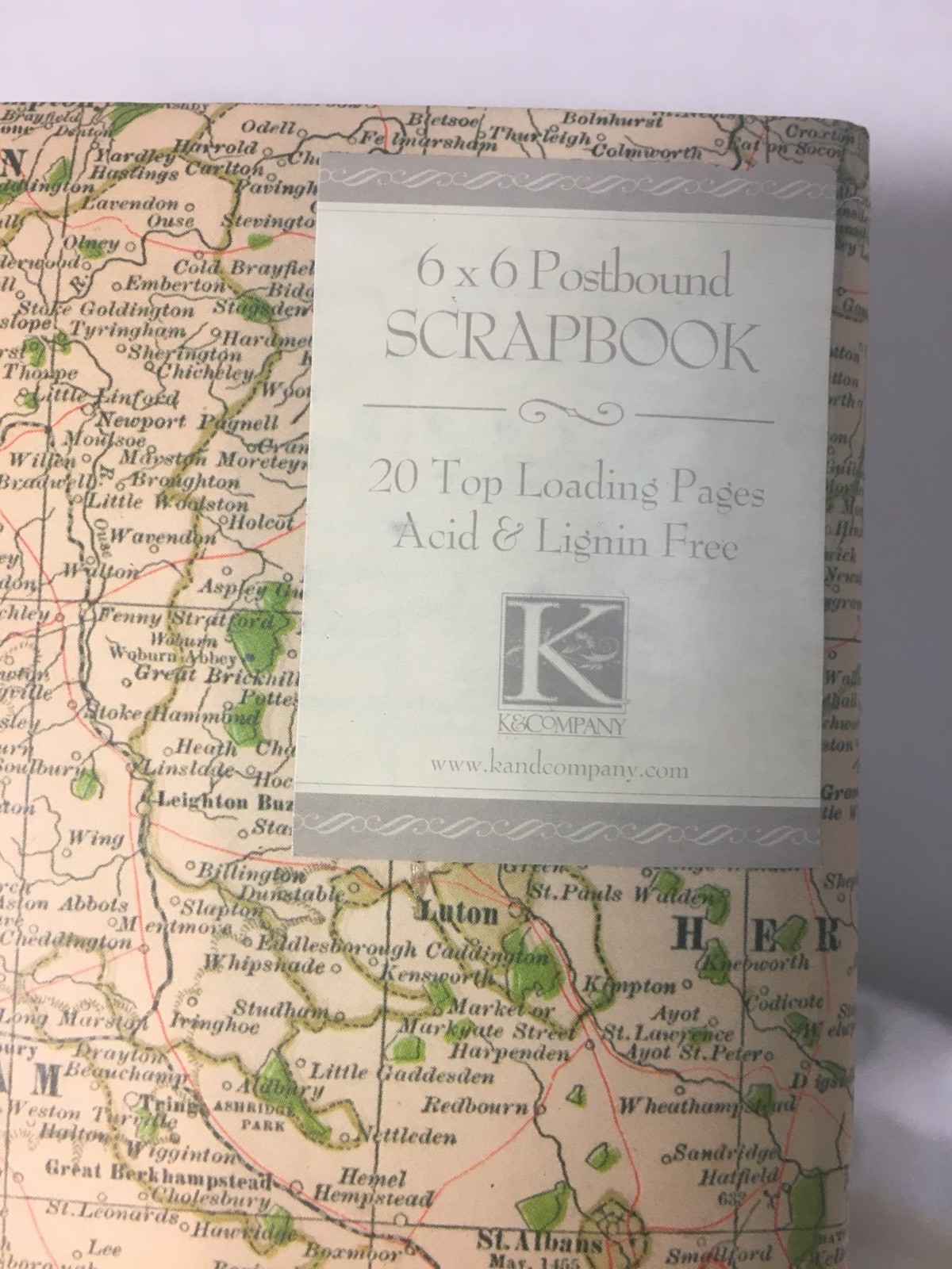 K & Co. Life's Journey 6x6 Postbound Scrapbook  Map Album With Matching Paper