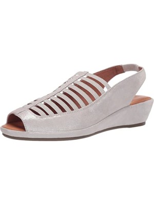 

GENTLE SOULS KENNETH COLE Женские серебряные кожаные сандалии Lee на танкетке с ремешком на пятке, Серебряный, GS01218MF