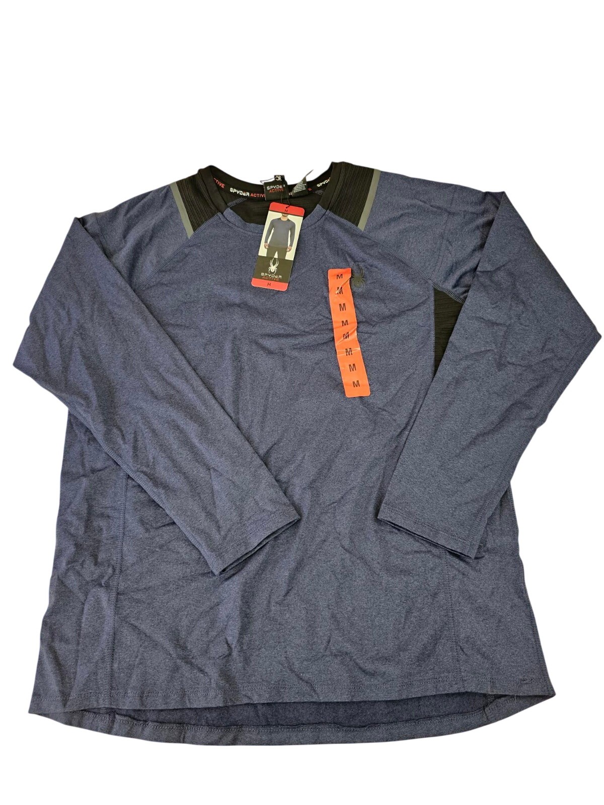Spyder Active Mens 1/4 Zip Pullover Long Sleeve Shirt Blue MD / MEDIUM