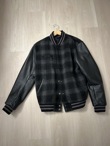 Stussy Fred Perry Varsity Bomber Leather Wool Jacket Mens Stussy Fred Perry Varsity Bomber Leather Wool Jacket Mens