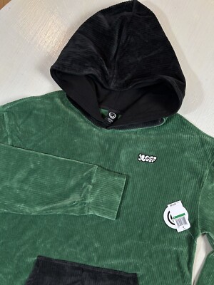 Neff Men s Size XL Hoodie Sweatshirt Forest Green Corduroy Sweater NEW $70