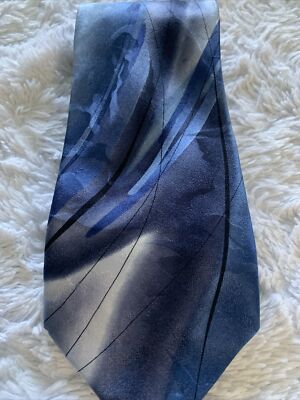 J Garcia 2004 Silk Necktie Van Gogh's Tree Collection Thirty-Five, Blues & Black