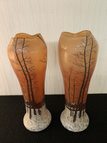 Coupe Paysage Enneigé Signée Legras – Verrerie D'art Vintage, Très Bon état