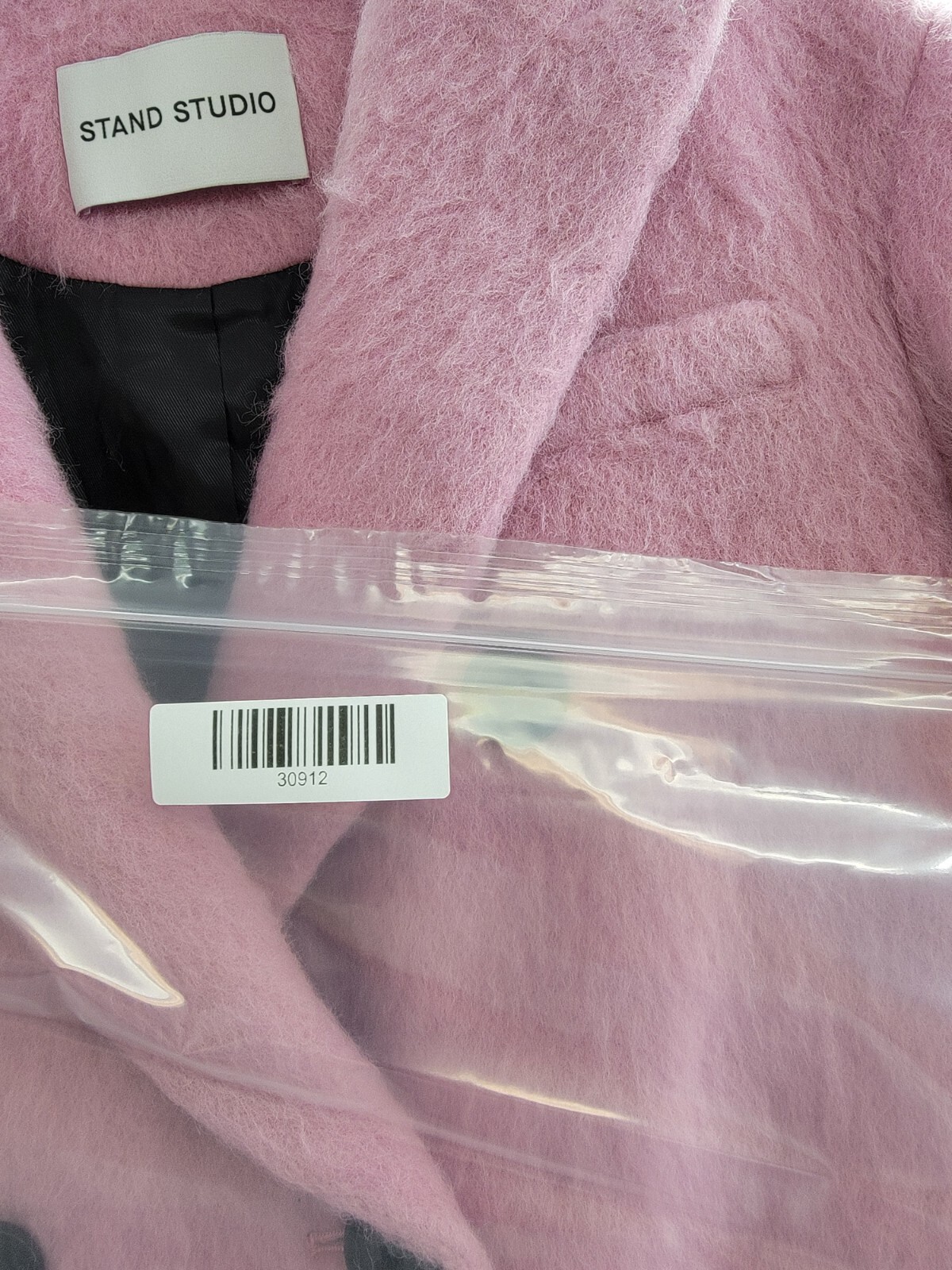 STAND STUDIO Esme Brushed Wool Blend Coat Women's 36 Bubblegum Pink Long Sleeve - Picture 19 of 19