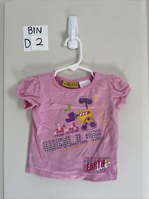 Disney Wall-E Pink Short Sleeves Graphic Tee Shirt baby girls  size 12M