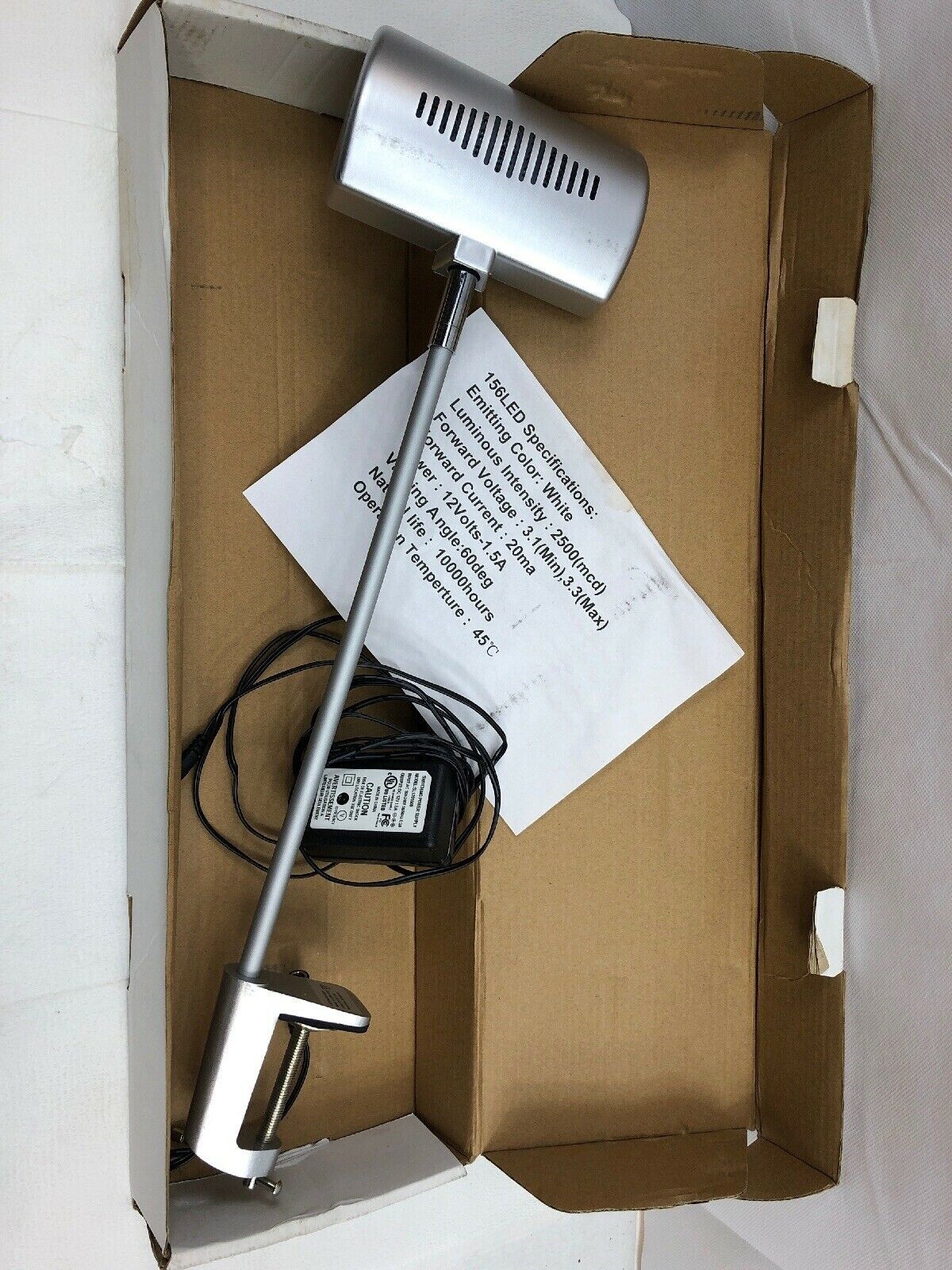 156 White LED Diplsay Light w/ Metal C-clamp 12V - HOTT DEALS