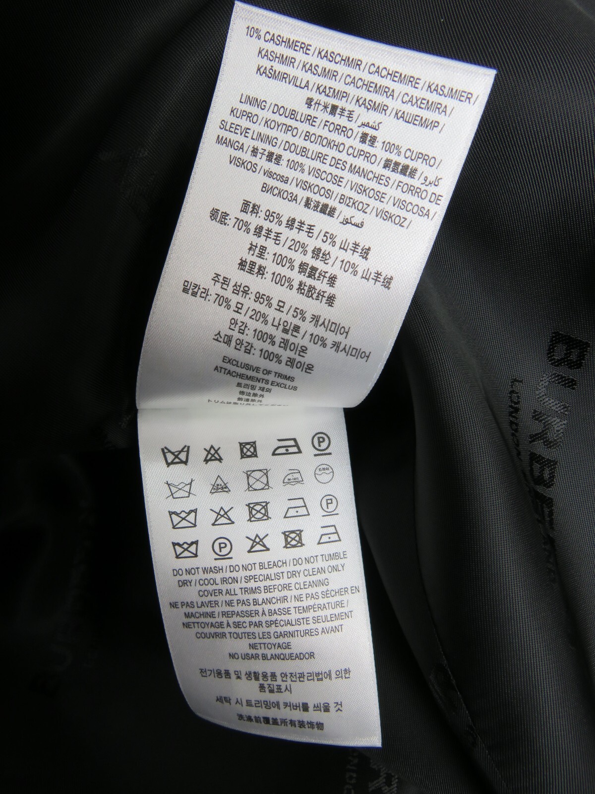 BURBERRY BURBERRY BLACKHEATH GRAY WOOL CASHMERE CHECK COLLAR TRENCH COAT US 44 EUR 54