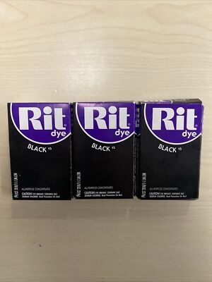 Vintage Rit Tint And Dye Black 15 All Purpose Concentrated 1 - 1/8oz Lot Of 3