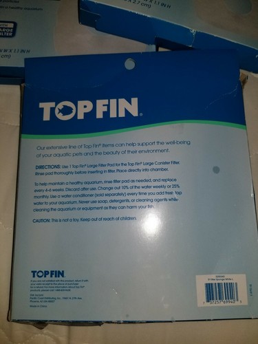 Topfin Large Filter Pad For Top Fin Canister Filter Aquarium WHITE 3 Pads