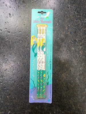 Vintage 1991 Sabans Adventures Of The Little Mermaid Pencils New In Package 
