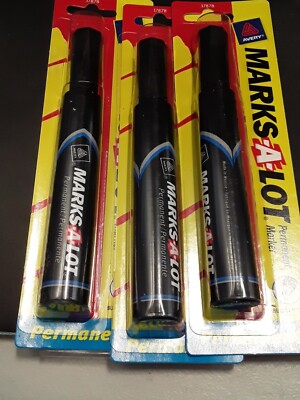 Avery Marks-A-Lot Permanent Marker, Black - 3 Markers