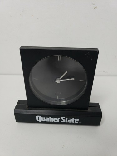 Vintage Quaker State Motor Oil Advertising Advertisment Desk Clock - Used