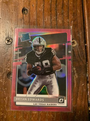 2020 Donruss NFL BRYAN EDWARDS RATED ROOKIE P-328 OPTIC PREVIEW PINK PARALLEL