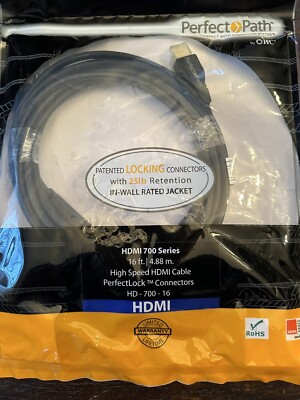 Perfect Path 16ft High-Speed HDMI Cable with Perfect Locking