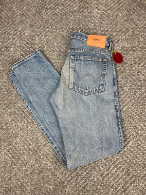 Edwin Jeans Mens Size 29x33 Blue Light Wash Denim Slim Fit Adult
