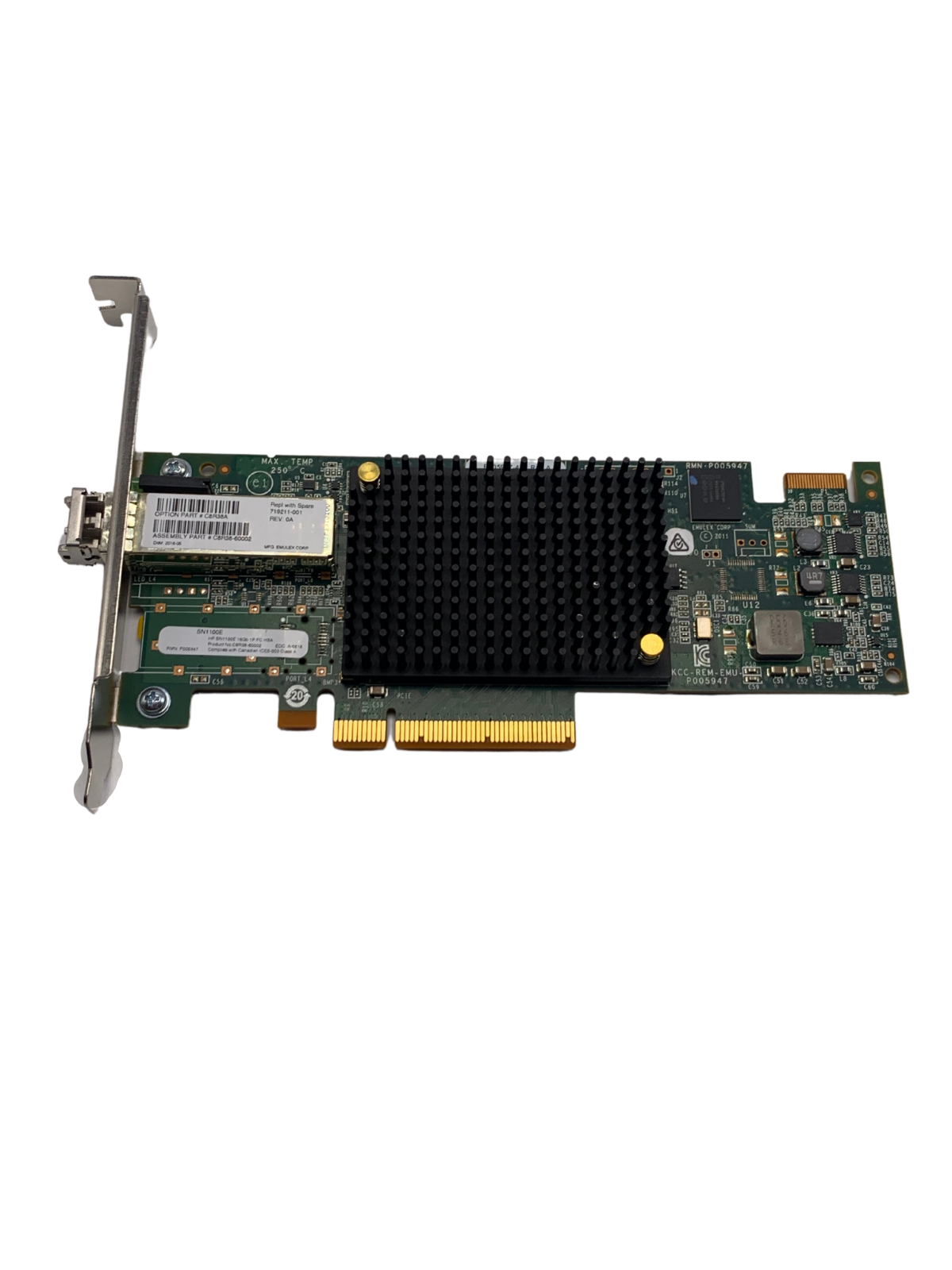 HPE 719211-001 SN1100E 16Gb Single Port PCIe NIC Fiber Channel HBA 1x SFP w60