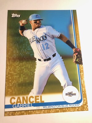 2019 Topps Pro Debut Jumbo 5x7 Gabriel Cancel Blue Rocks 156 02/10