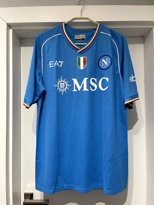 SSC Napoli 2023/2024 PLAYER ISSUE EA7 Home Football Soccer Shirt Jersey Italy FC