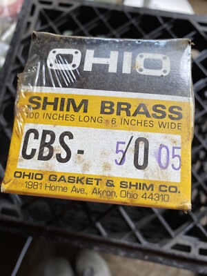 Ohio Gasket Shim CBS-5/005 Brass Shim 100  Long 6  Wide QQ-B-613 70-30 1/2 Hard